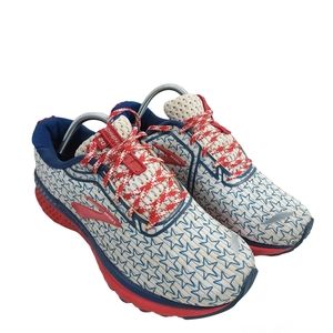 Brooks Adrenaline GTS 20 Running Athletic Shoes Blue White Women American Flag